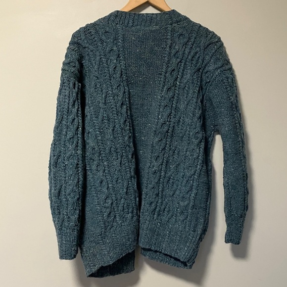 Hand Made by Peg Wehner Teal Cable Knit Cardigan - Picture 5 of 5